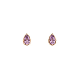 Ohrstecker Drop, Amethyst, 18 K Rosegold vergoldet-LEAF Online