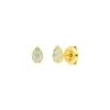 Ohrstecker Drop, Aqua Chalzedon, 18 K Gelbgold vergoldet-LEAF Discount