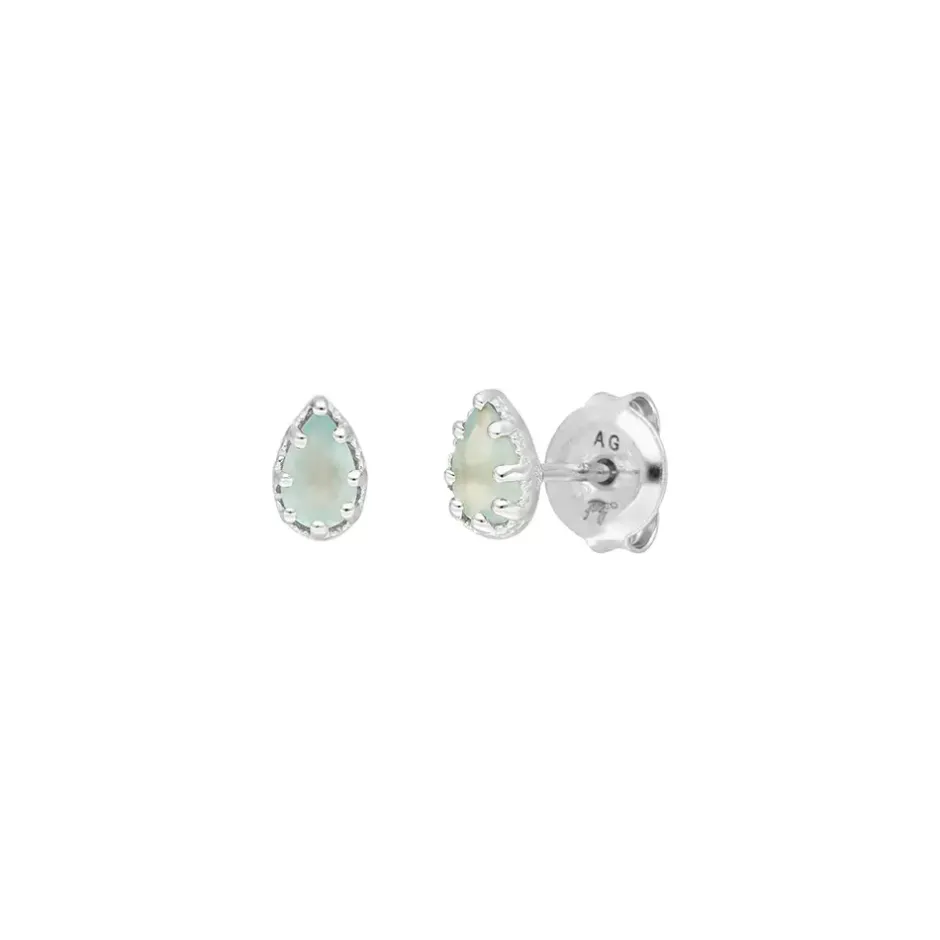 ohrstecker_drop_aqua_chal_0.webp Ohrstecker Drop, Aqua Chalzedon, 925 Sterlingsilber-LEAF Clearance