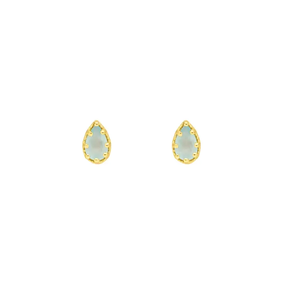 ohrstecker_drop_aqua_chal_1-1.webp Ohrstecker Drop, Aqua Chalzedon, 18 K Gelbgold vergoldet-LEAF Discount