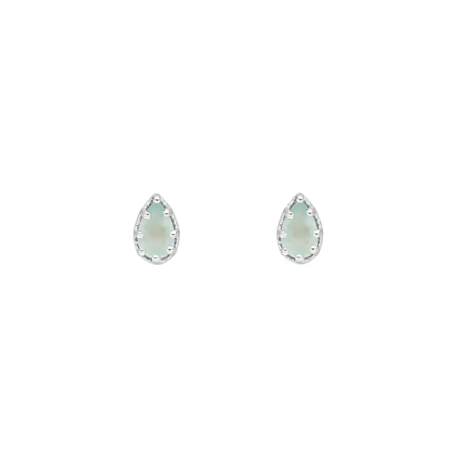 ohrstecker_drop_aqua_chal_1.webp Ohrstecker Drop, Aqua Chalzedon, 925 Sterlingsilber-LEAF Clearance