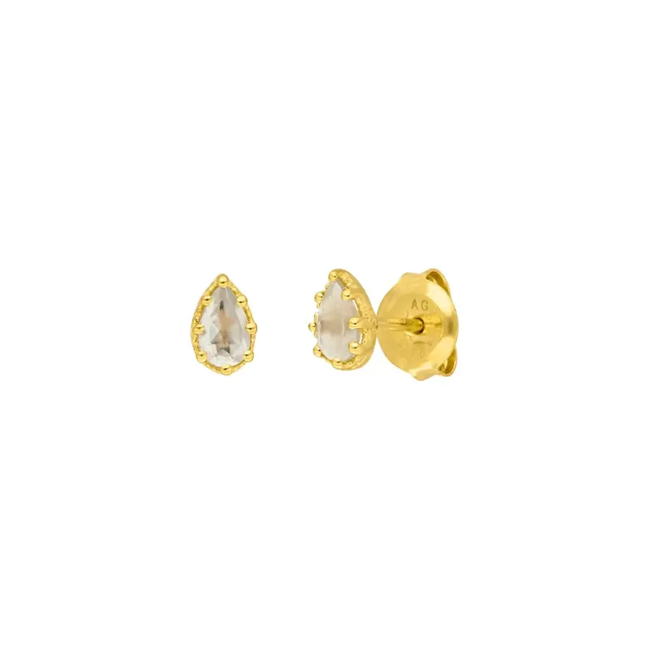 ohrstecker_drop_prehnit___0-1.webp Ohrstecker Drop, Prehnit, 18 K Gelbgold vergoldet-LEAF Clearance