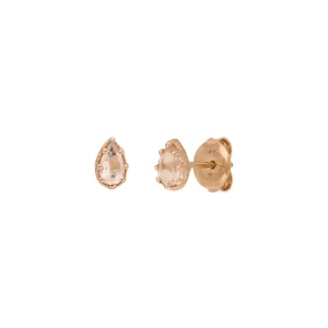 Ohrstecker Drop, Rosenquarz, 18 K Rosegold vergoldet-LEAF Sale