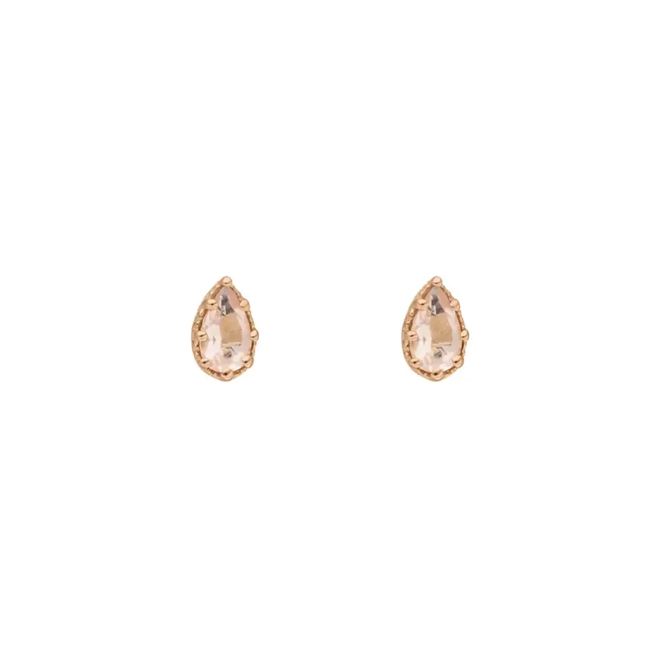 ohrstecker_drop_rosenquar_1-2.webp Ohrstecker Drop, Rosenquarz, 18 K Rosegold vergoldet-LEAF Sale