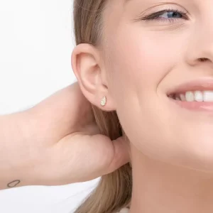Ohrstecker Drops mit Diamanten, 18 Karat-LEAF Discount