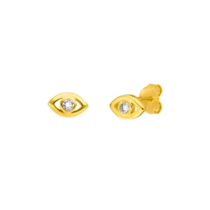 Ohrstecker EVIL EYE, 18 K Gelbgold vergoldet-LEAF Best
