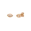 Ohrstecker EVIL EYE, 18 K Rosegold vergoldet-LEAF Hot