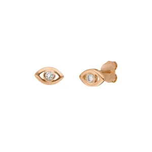Ohrstecker EVIL EYE, 18 K Rosegold vergoldet-LEAF Hot