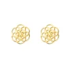 Ohrstecker Flower of Life, 18K Gelbgold vergoldet-LEAF Outlet