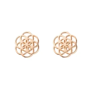 Ohrstecker Flower of Life, 18K Rosegold vergoldet-LEAF Sale