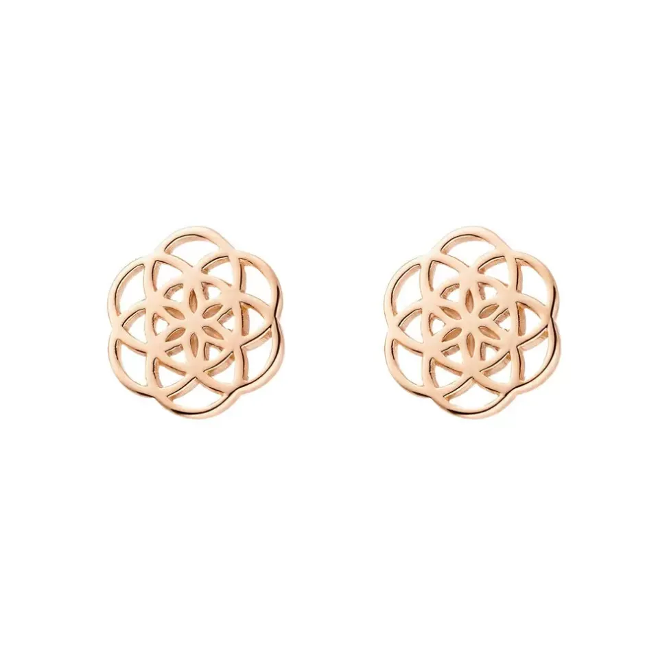 ohrstecker_flower_of_life_0-2.webp Ohrstecker Flower of Life, 18K Rosegold vergoldet-LEAF Sale