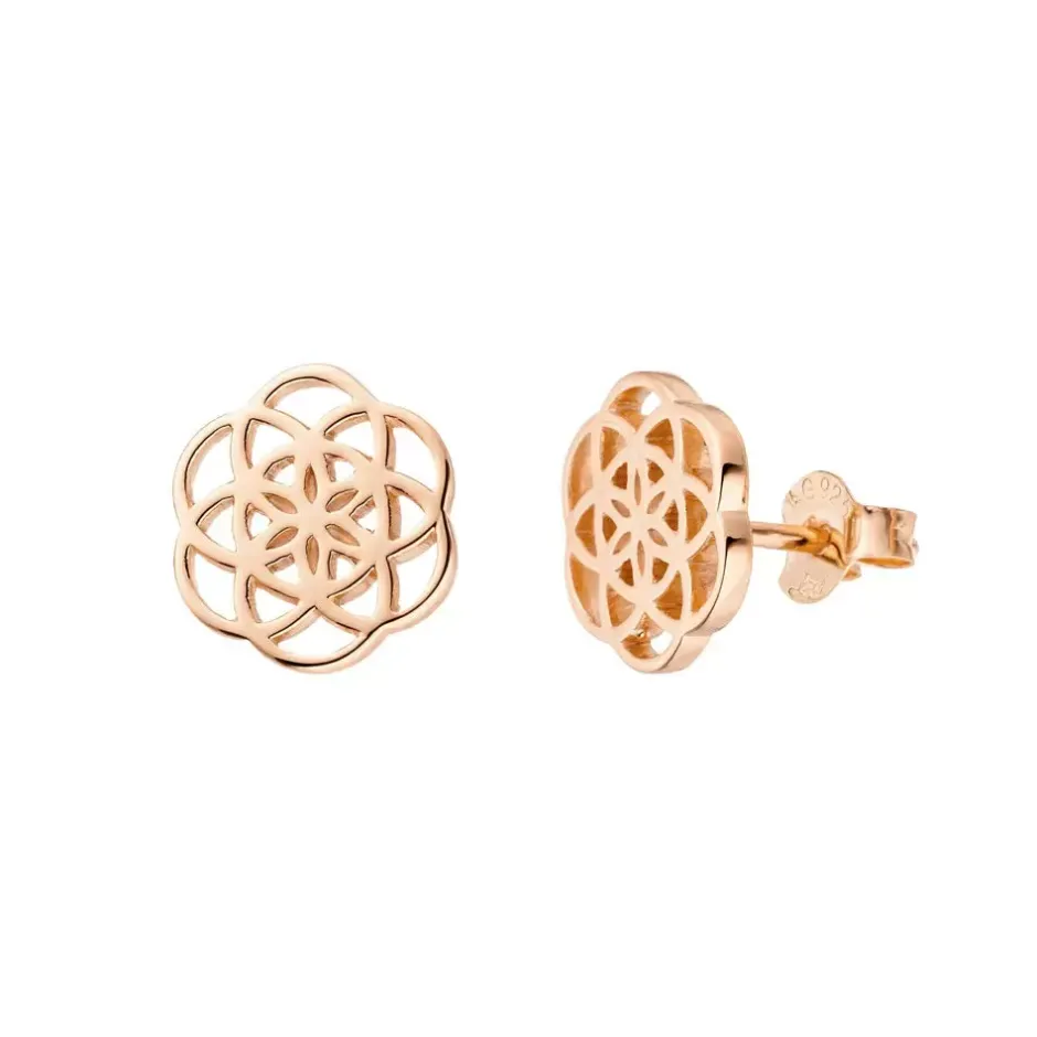 ohrstecker_flower_of_life_1-2.webp Ohrstecker Flower of Life, 18K Rosegold vergoldet-LEAF Sale