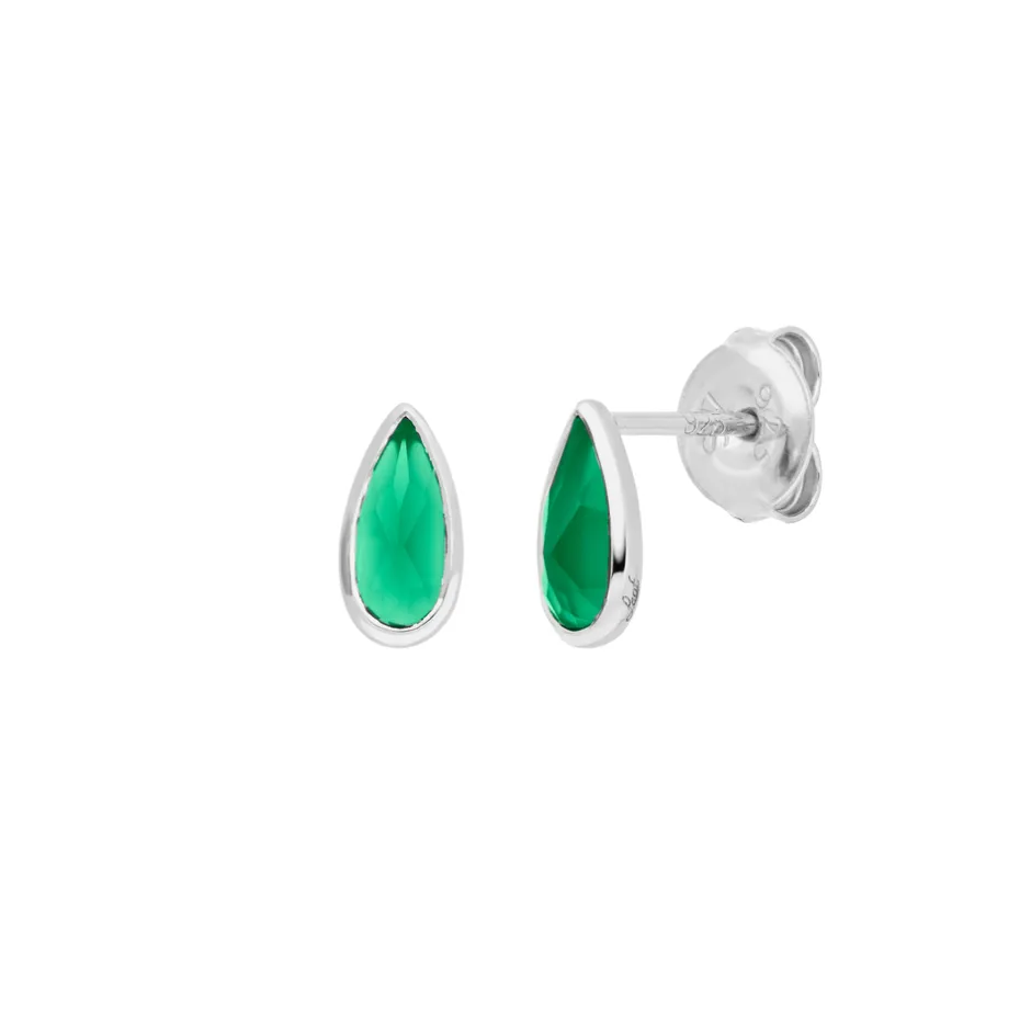 ohrstecker_gem_drop_grner_0.webp Ohrstecker Gem Drop, Grüner Achat, 925 Sterlingsilber-LEAF Best