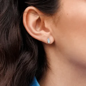 Ohrstecker Gem Drop, Grüner Achat, 18 K Rosegold vergoldet-LEAF New
