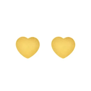 Ohrstecker Heart-Disc, matt, 18 K Gelbgold vergoldet-LEAF Fashion