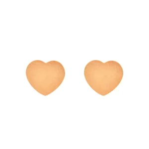 Ohrstecker Heart-Disc, matt, 18 Rosegold vergoldet-LEAF New