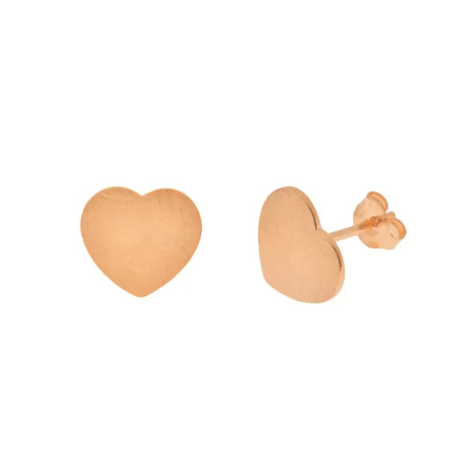 ohrstecker_heartdisc_matt_1-2.webp Ohrstecker Heart-Disc, matt, 18 Rosegold vergoldet-LEAF New