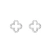 Ohrstecker Kleeblatt mit Zirkonia, 925 Sterlingsilber-LEAF Sale