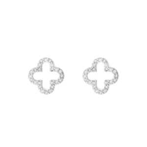 Ohrstecker Kleeblatt mit Zirkonia, 925 Sterlingsilber-LEAF Best