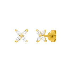 Ohrstecker Flower, 18 K Gelbgold vergoldet-LEAF Hot