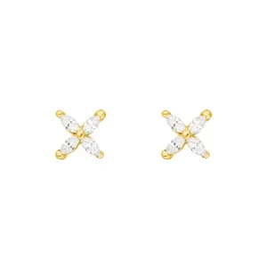 Ohrstecker Flower, 18 K Gelbgold vergoldet-LEAF Hot