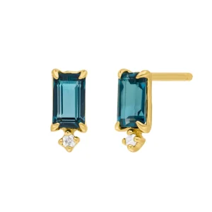 Ohrstecker London Blue Topaz, 14 Karat Gelbgold-LEAF Discount