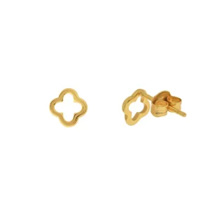 Ohrstecker MINI Clover, 18 K Gelbgold vergoldet-LEAF Outlet