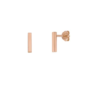 Ohrstecker MINI, Stab, 18 K Rosegold vergoldet-LEAF Fashion