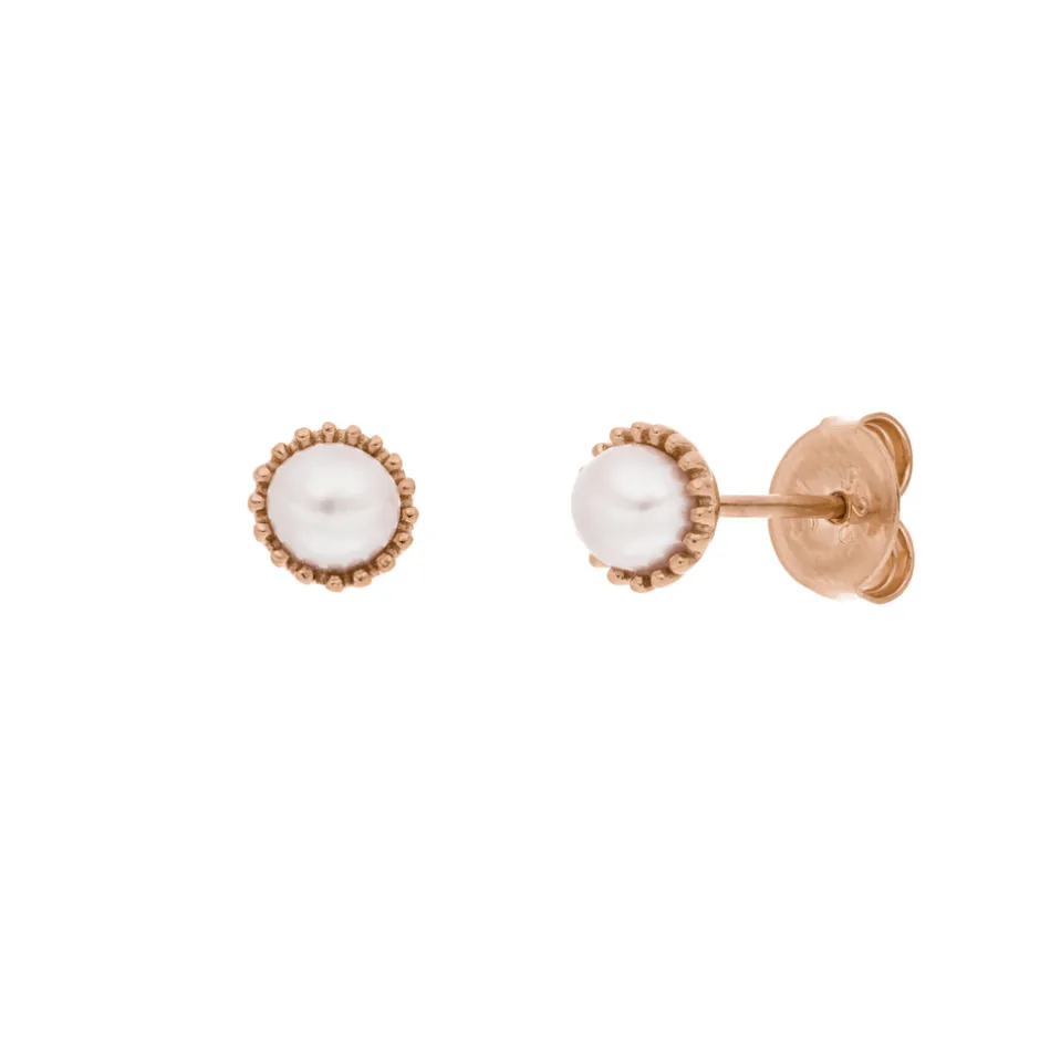 ohrstecker_mit_perle__k_r_0.webp Ohrstecker mit Perle, 18 K Rosegold vergoldet-LEAF Online