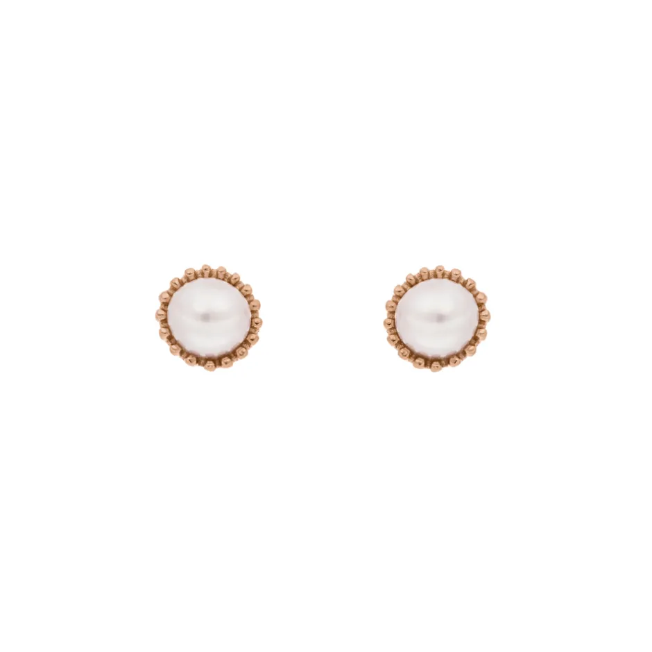 ohrstecker_mit_perle__k_r_1.webp Ohrstecker mit Perle, 18 K Rosegold vergoldet-LEAF Online