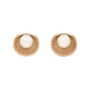 Ohrstecker Muschel mit Perle, 18 K Rosegold vergoldet-LEAF Discount