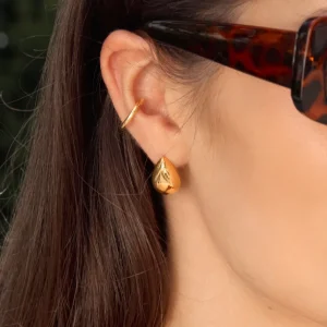 Ohrstecker One Drop, 18 K Gelbgold vergoldet-LEAF New