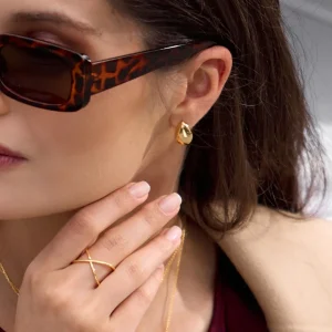 Ohrstecker One Drop, 18 K Rosegold vergoldet-LEAF Hot