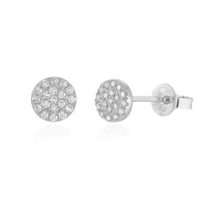 Ohrstecker Pavé mit Diamanten, 18 Karat Weißgold-LEAF New