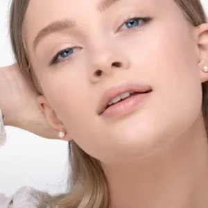 Ohrstecker Perle, 6mm, 14 Karat Weißgold-LEAF Sale