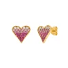 Ohrstecker Pink Valentine, 18 K Gelbgold vergoldet-LEAF New