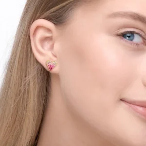 Ohrstecker Pink Valentine, 18 K Rosegold vergoldet-LEAF Online