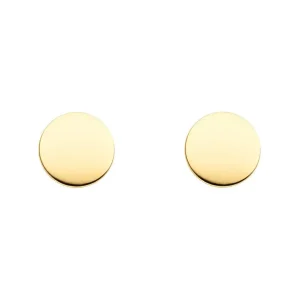 Ohrstecker Plättchen 0,8 cm poliert, 18 K Gelbgold vergoldet-LEAF Online