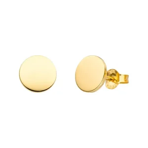 Ohrstecker Plättchen 0,8 cm poliert, 18 K Gelbgold vergoldet-LEAF Online