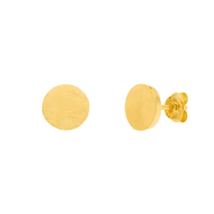 Ohrstecker Plättchen, klein, 18 K Gelbgold vergoldet-LEAF Best