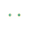 Ohrstecker Pure Amazonit, 3mm, 18 K Gelbgold vergoldet-LEAF Hot