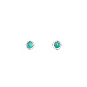 Ohrstecker Pure Amazonit, 3mm, 925 Sterlingsilber-LEAF Discount
