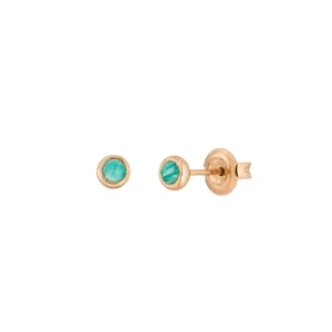 Ohrstecker Pure Amazonit, 3mm, 18 K Rosegold vergoldet-LEAF Best