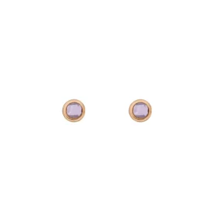 Ohrstecker Pure Amethyst, 3mm, 18 K Rosegold vergoldet-LEAF Hot