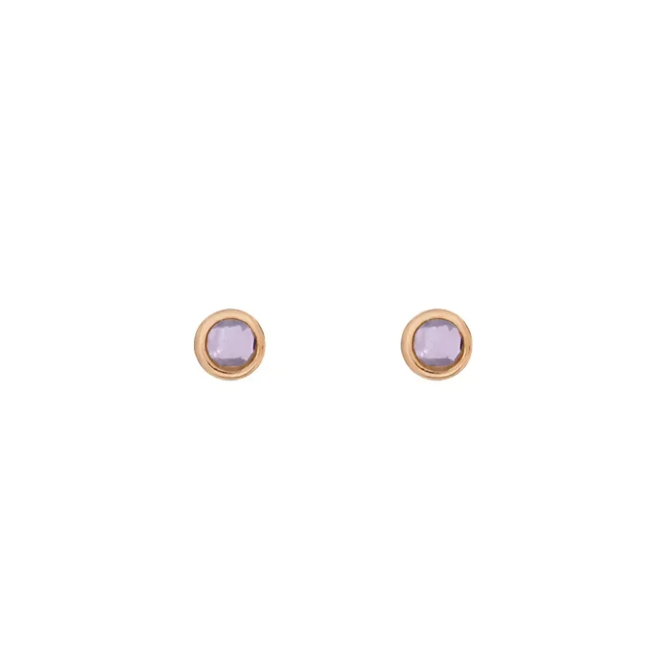 ohrstecker_pure_amethyst__1-2.webp Ohrstecker Pure Amethyst, 3mm, 18 K Rosegold vergoldet-LEAF Hot