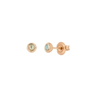 Ohrstecker Pure Labradorit, 3mm, 18 K Rosegold vergoldet-LEAF Hot