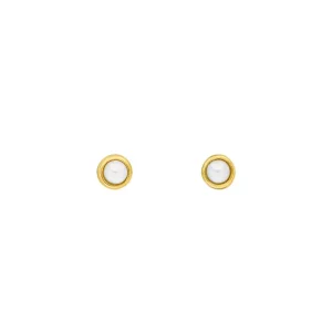 Ohrstecker Pure Perle, 3mm, 18 K Gelbgold vergoldet-LEAF Sale