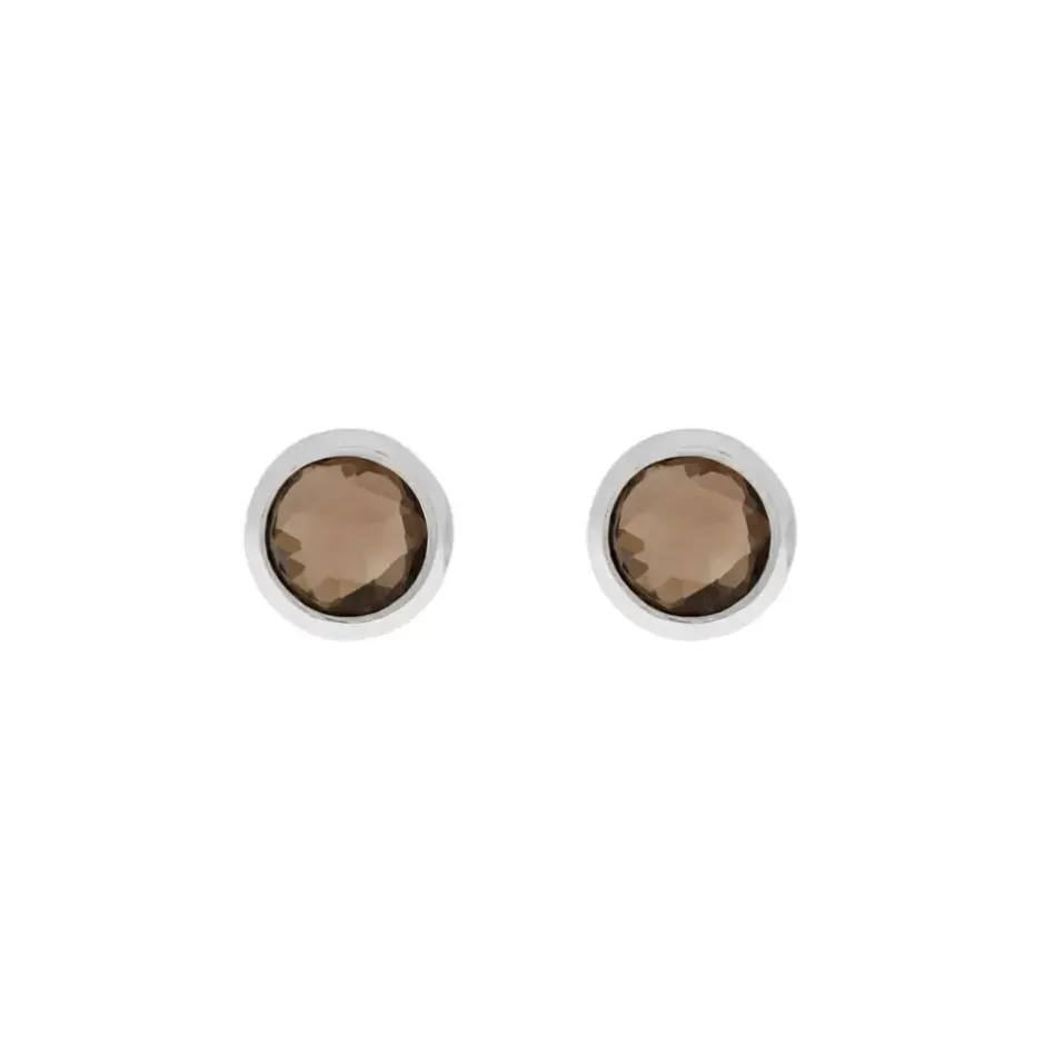 ohrstecker_single_gem__st_0.webp Ohrstecker SINGLE GEM, 925 Sterlingsilber, Rauchquarz-LEAF Clearance