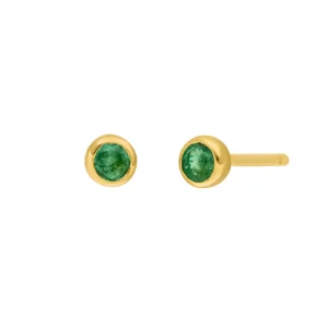Ohrstecker Smaragd, 14 Karat Gelbgold-LEAF Hot