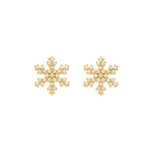Ohrstecker Snowflake, 18 K Gelbgold vergoldet-LEAF Clearance